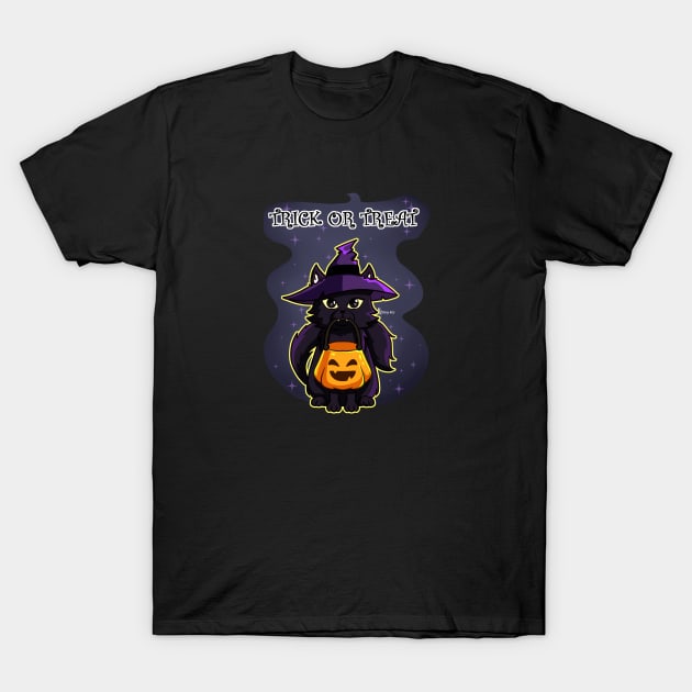 Cat Witch Trick or Treat T-Shirt by vanyroz